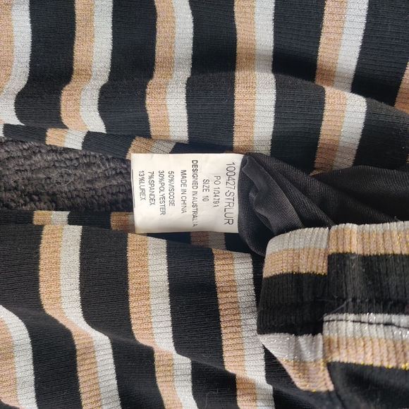 L&T|| BNWT|| Horizontal striped FLARE PANTS Size 10 - Picture 5 of 7